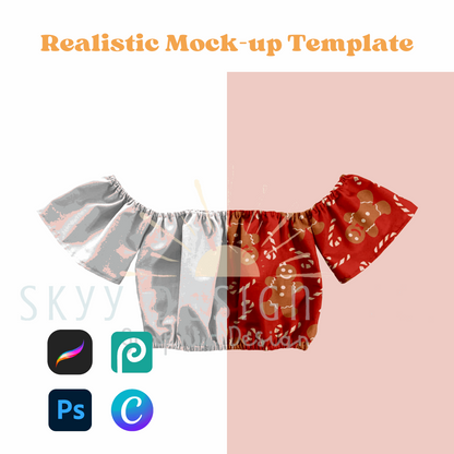 Off shoulder ruffle top mock-up - SkyyDesignsCo