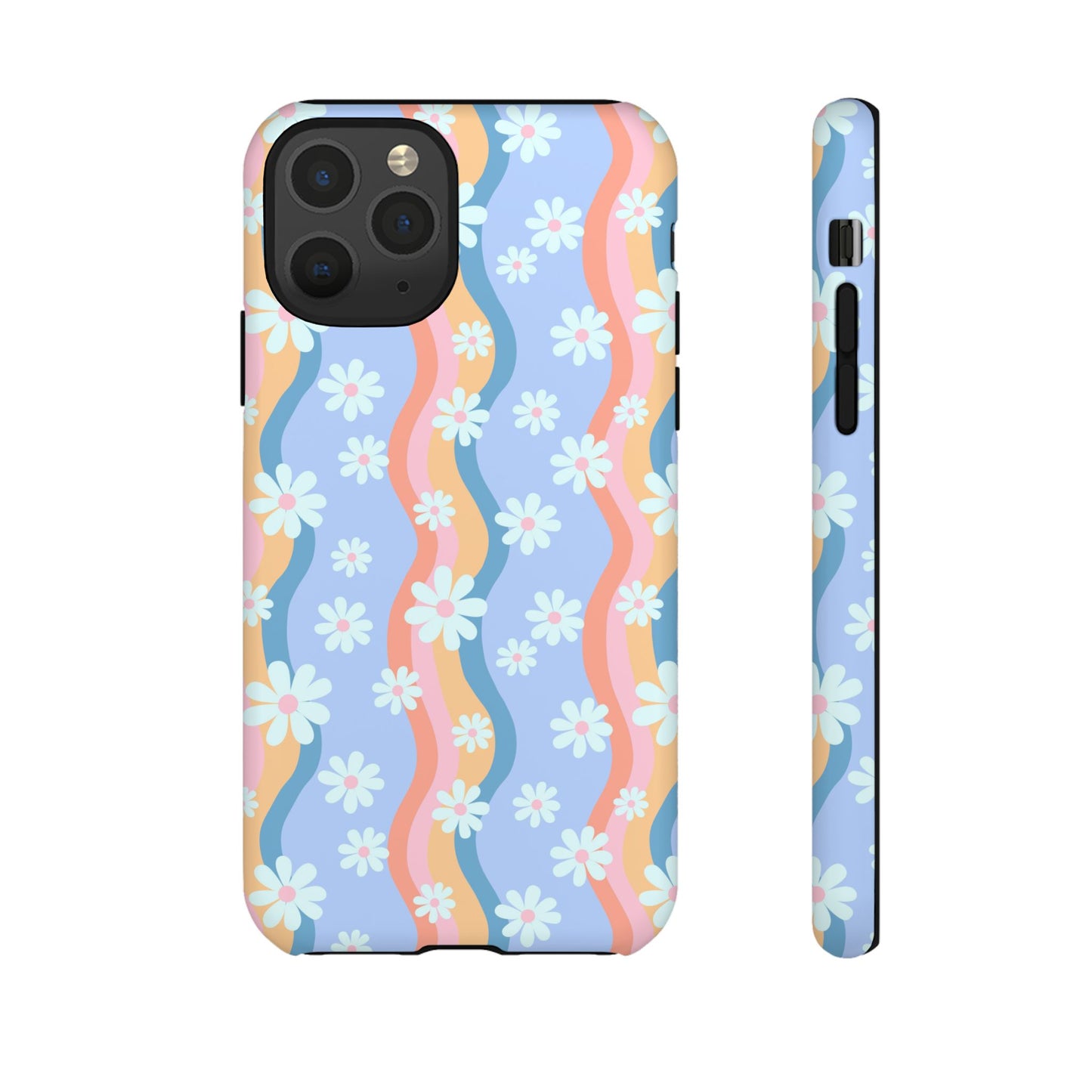 Blue Wavy Daisy Phone Case