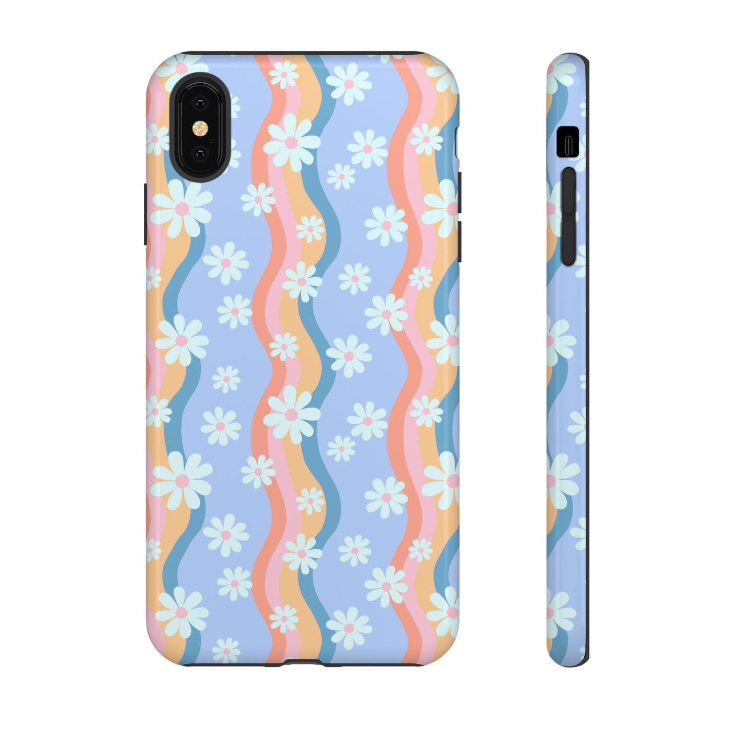 Blue Wavy Daisy Phone Case