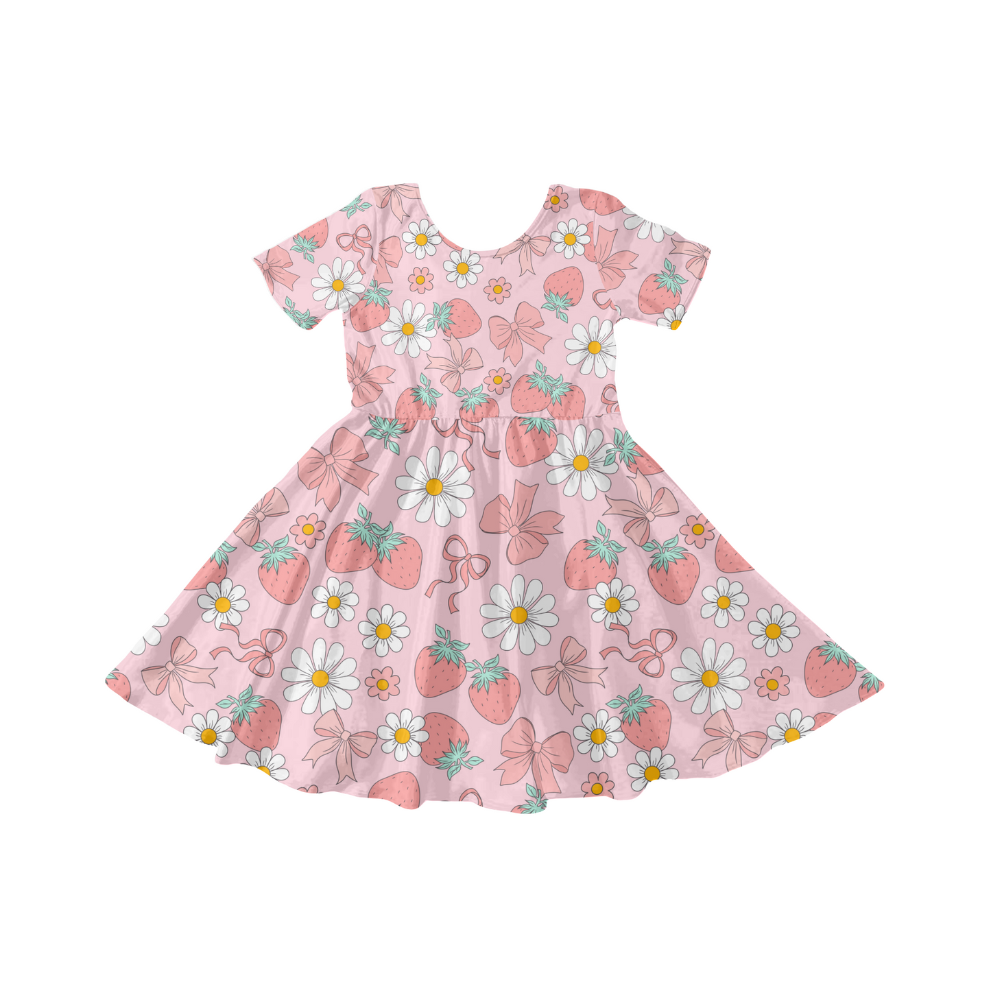 Strawberry Coquette bow floral Pattern