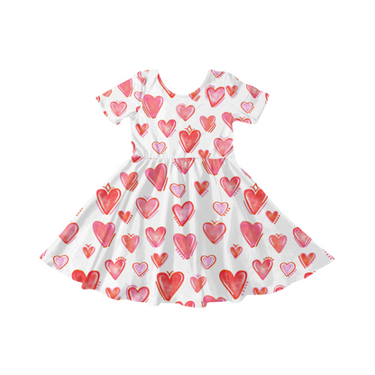 Watercolor Hearts Seamless Pattern