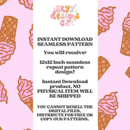 Girly summer Ice Cream Pattern