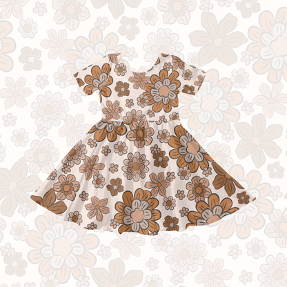 Boho neutral Fall floral seamless surface pattern