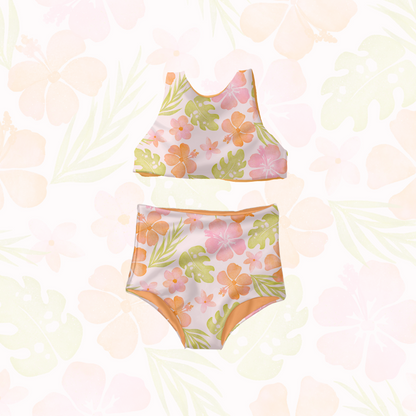 Bright watercolor Tropical floral pattern