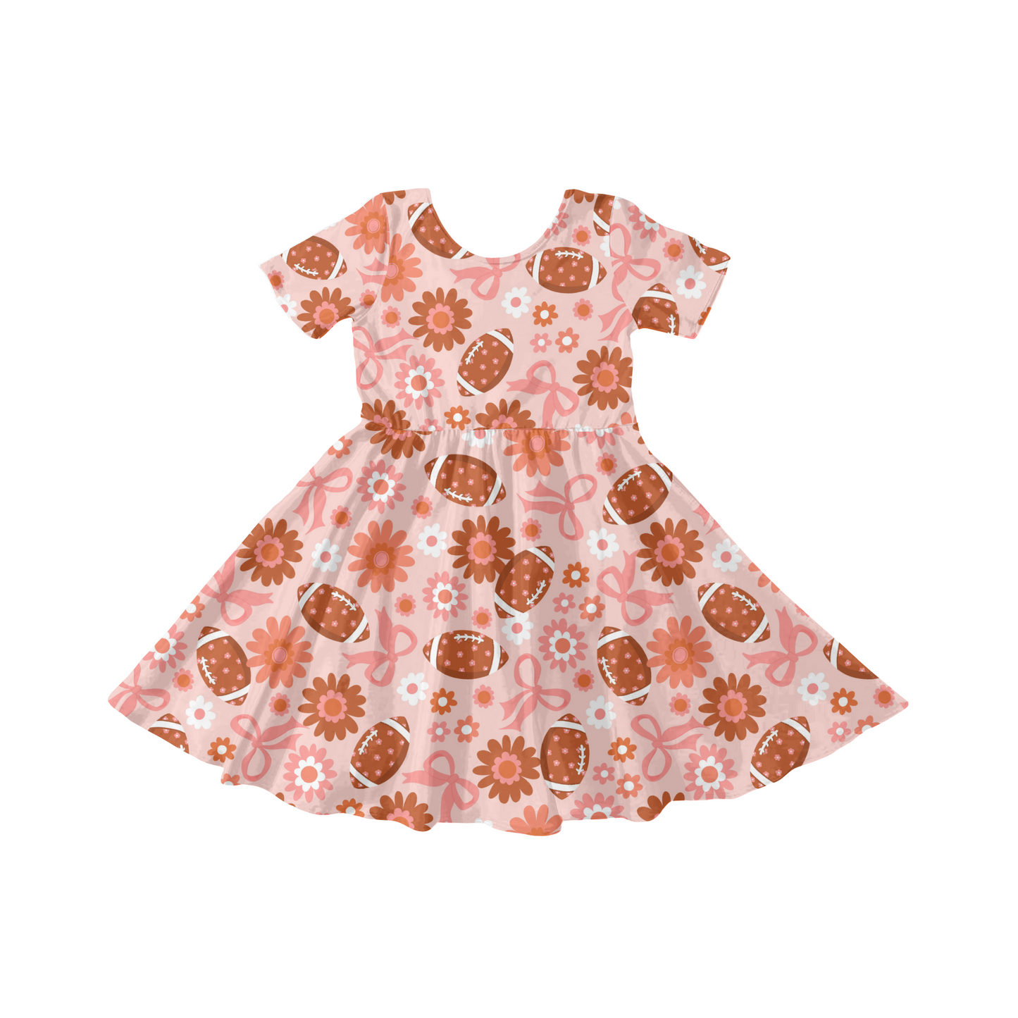 Girly Coquette floral football Pattern