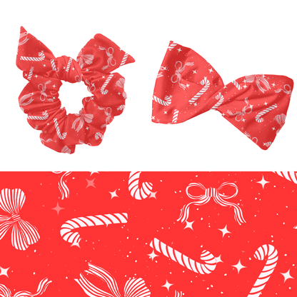 Bright Christmas Candy Cane Bow Pattern