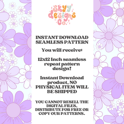 Lilac Purple Daisy Floral Pattern