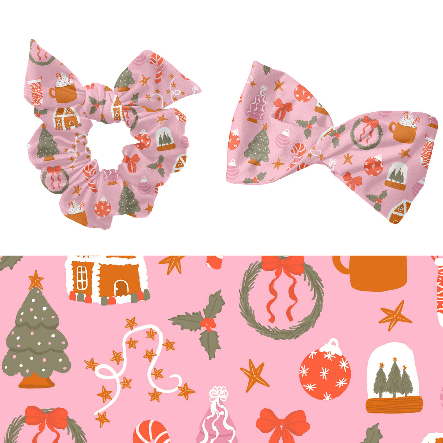Trendy Pink Christmas Seamless Pattern