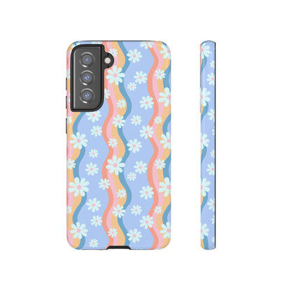 Blue Wavy Daisy Phone Case