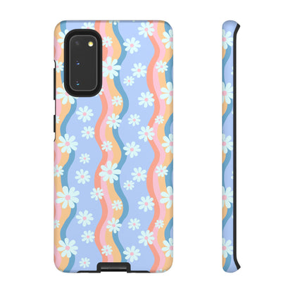 Blue Wavy Daisy Phone Case