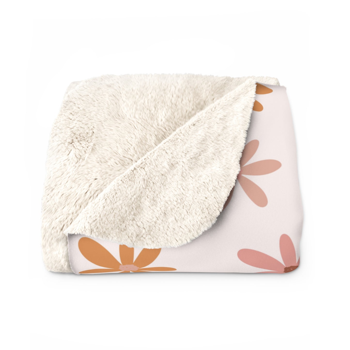 Boho Daisy Floral Sherpa Fleece Blanket