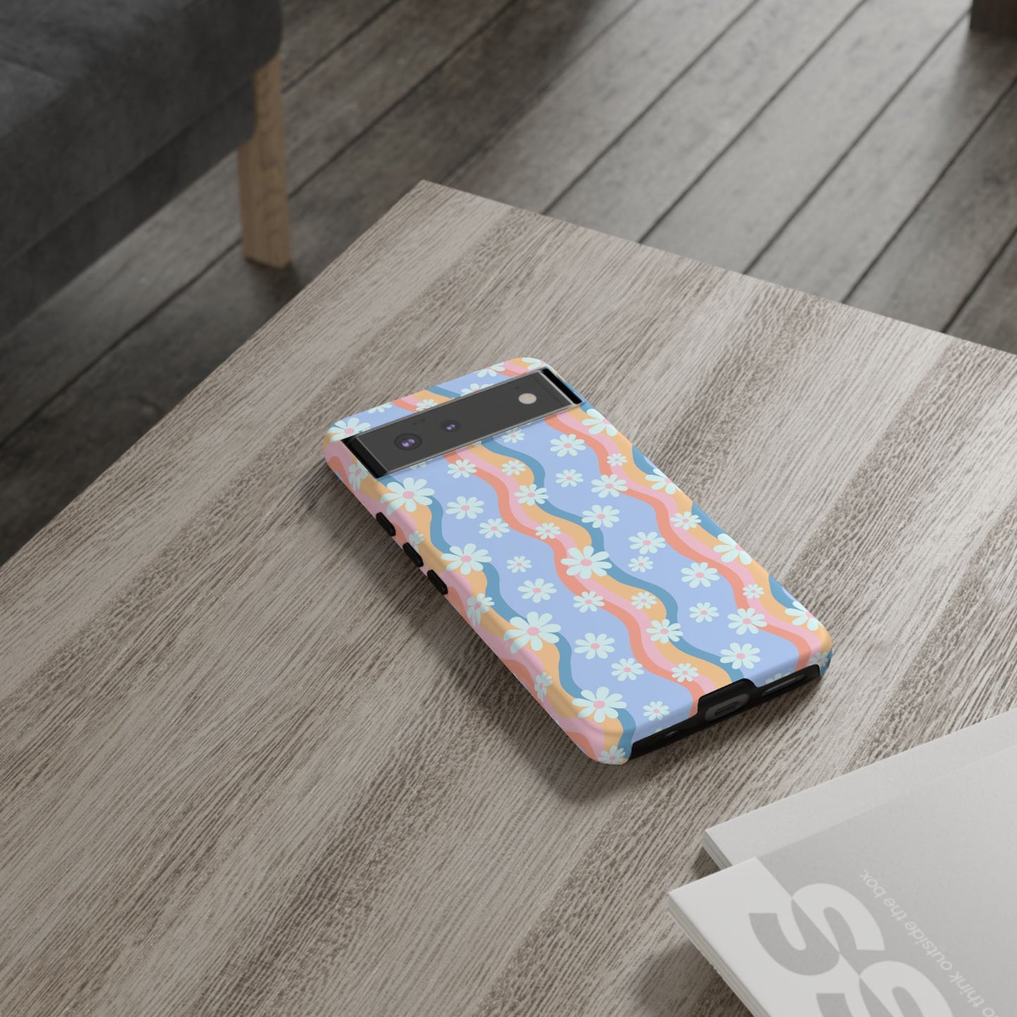 Blue Wavy Daisy Phone Case