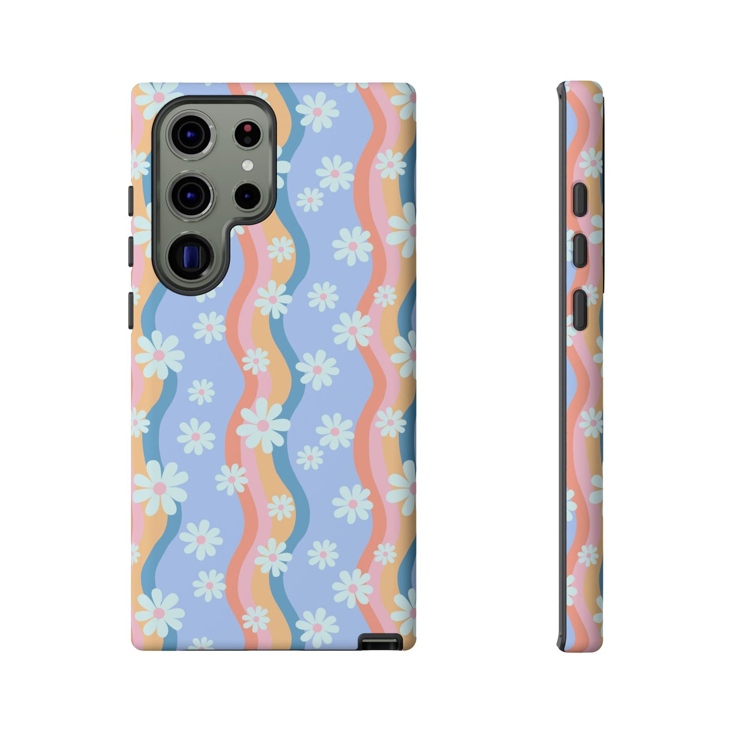 Blue Wavy Daisy Phone Case