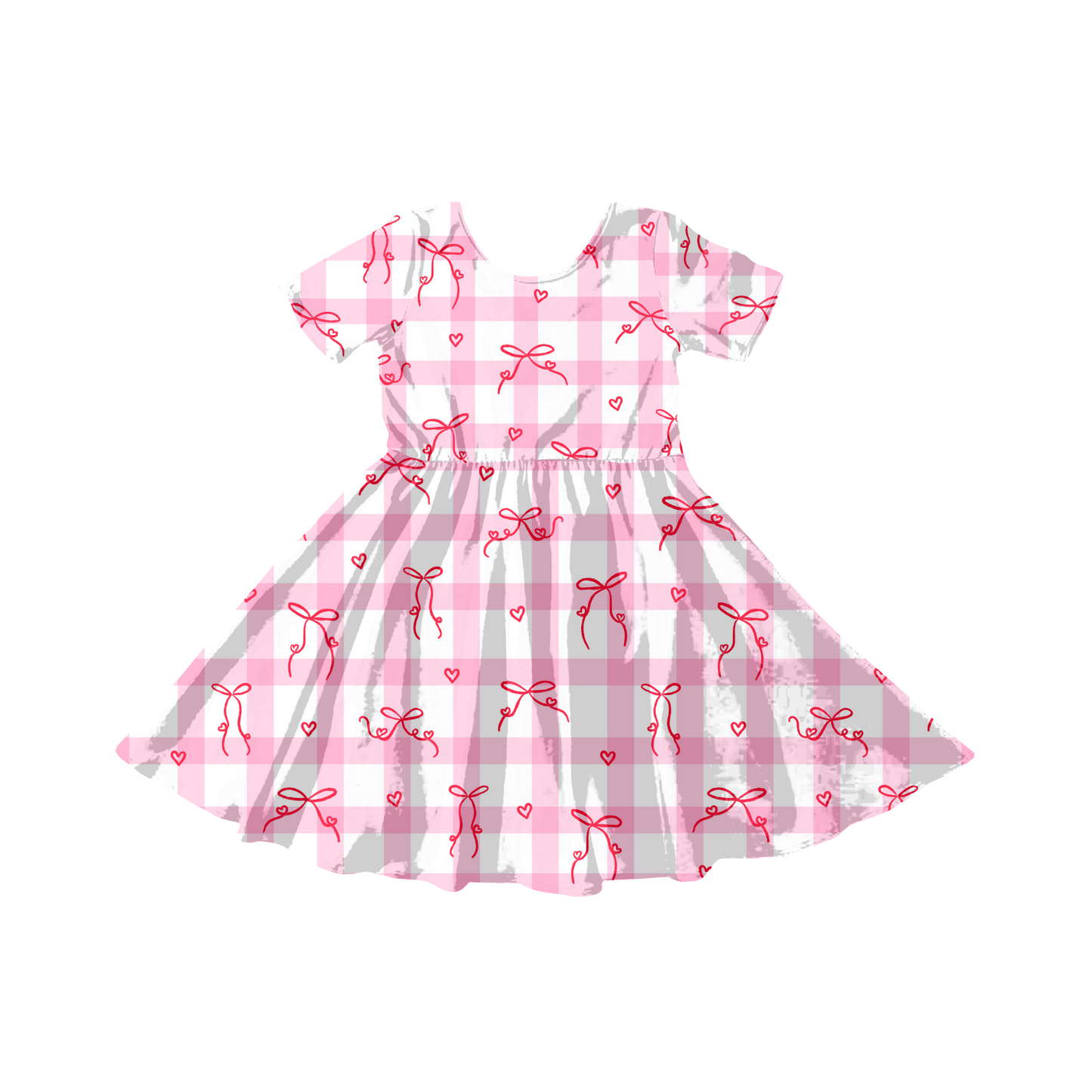 Valentine Gingham Heart Bows