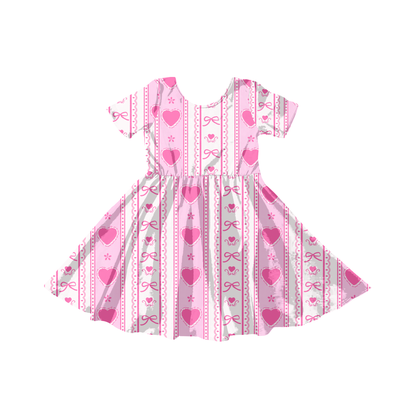 Watercolor Valentine Heart Stripe