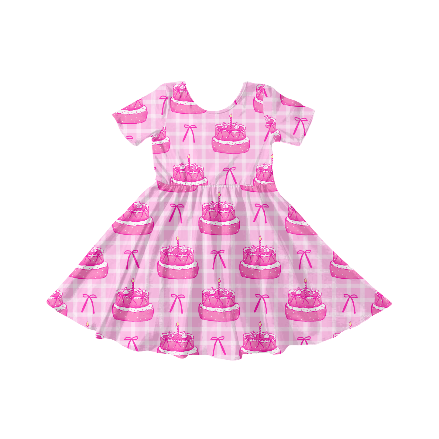 Pink Birthday Cake Bows