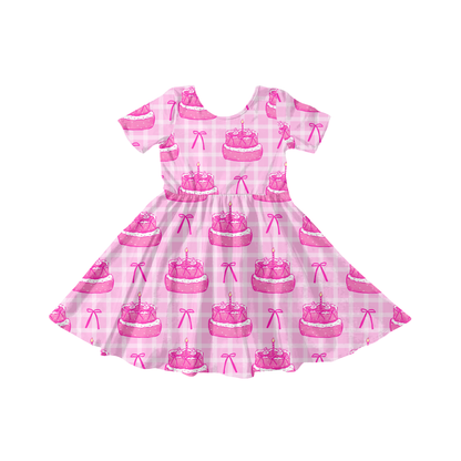 Pink Birthday Cake Bows