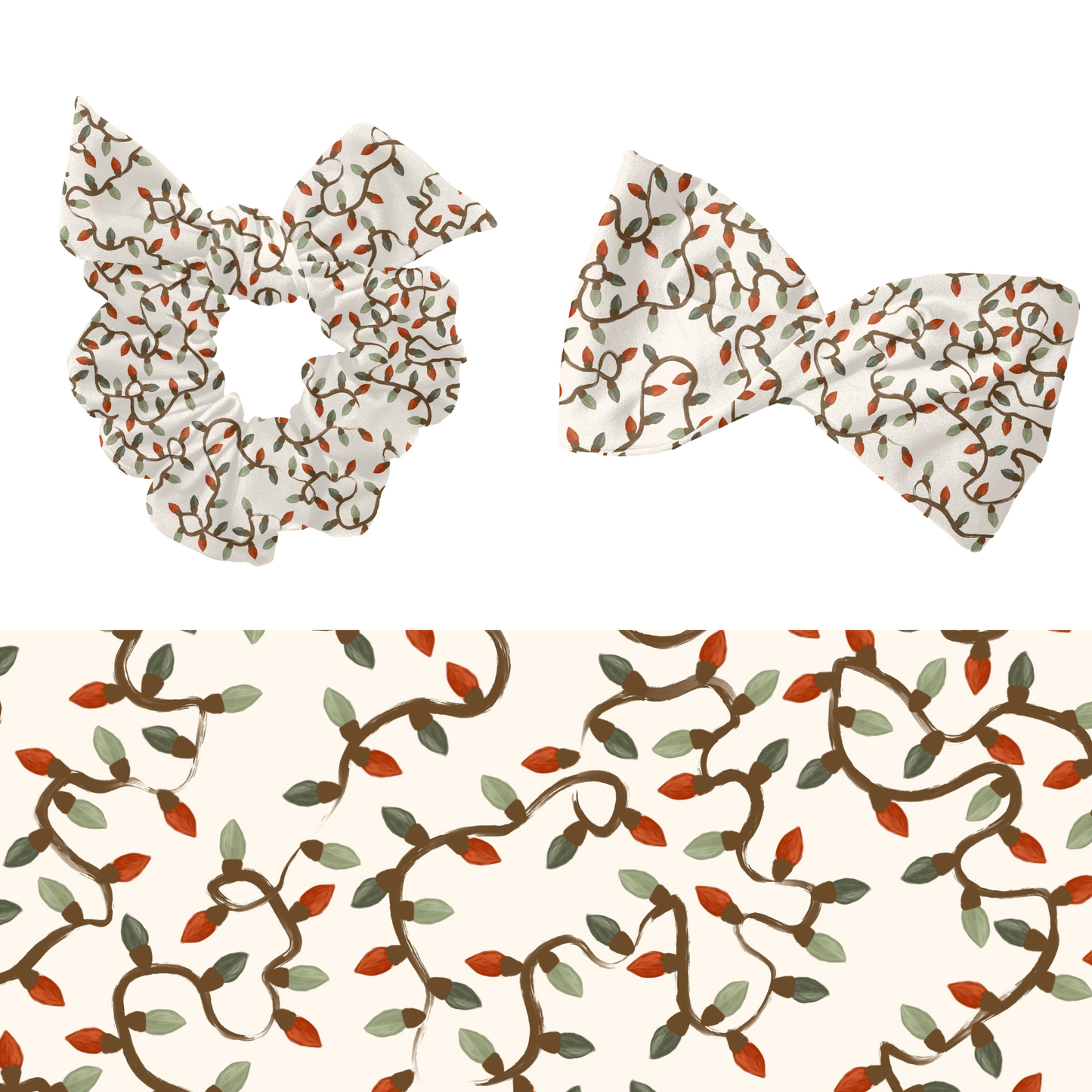 Traditional Watercolor Christmas lights