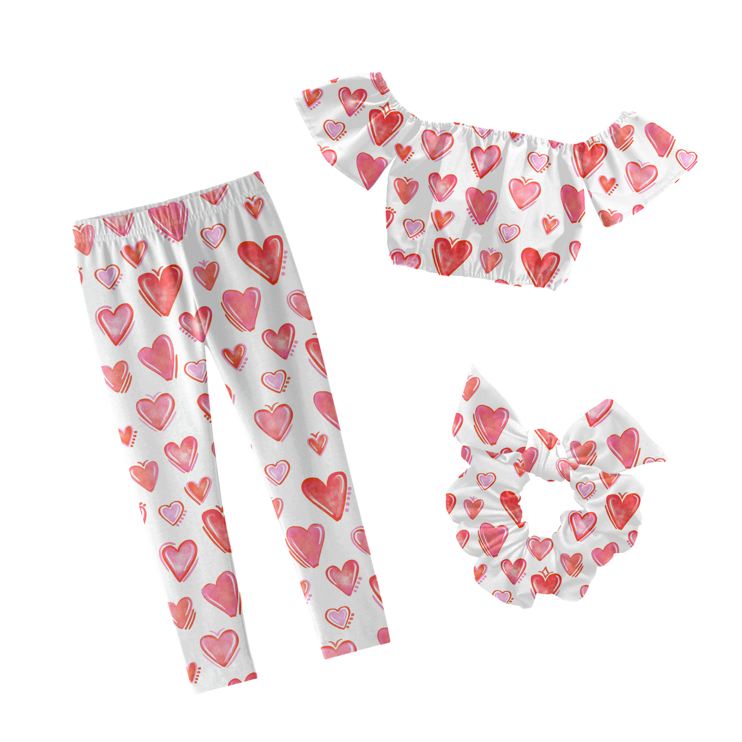 Watercolor Hearts Seamless Pattern