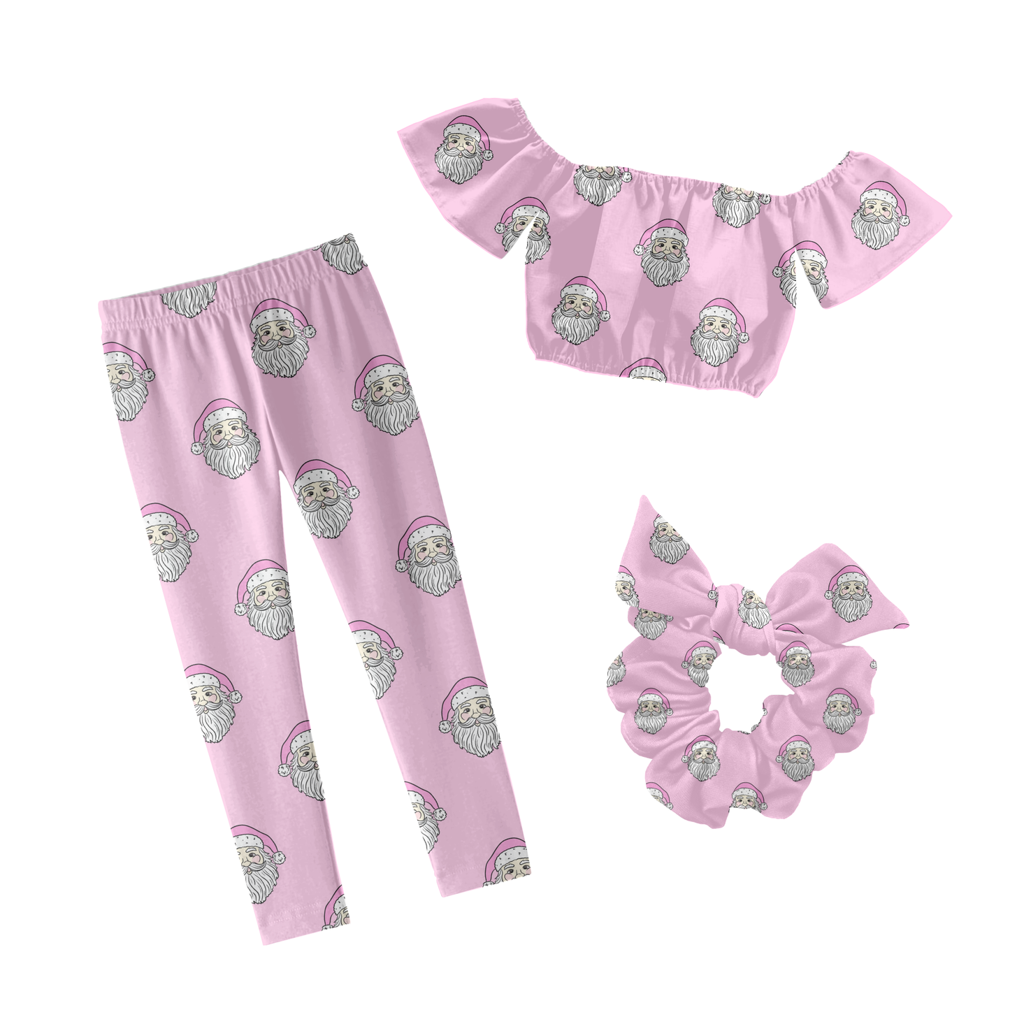 Pink Christmas Santa Seamless Bundle