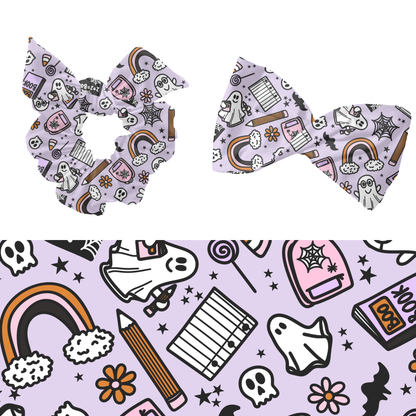 Girly Spooky School Seamless Pattern