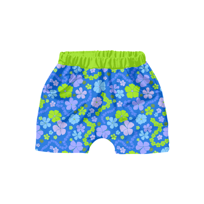 Bright Blue Hawaiian Floral