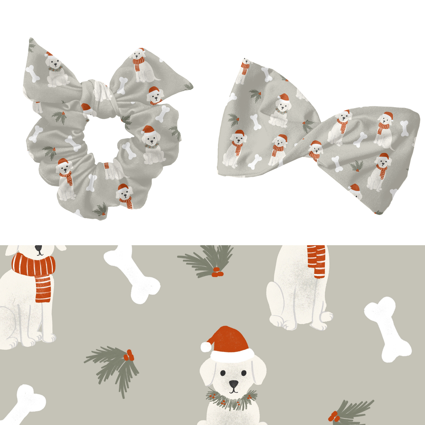 Watercolor Christmas dogs Pattern