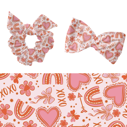 Boho valentine Bows seamless pattern