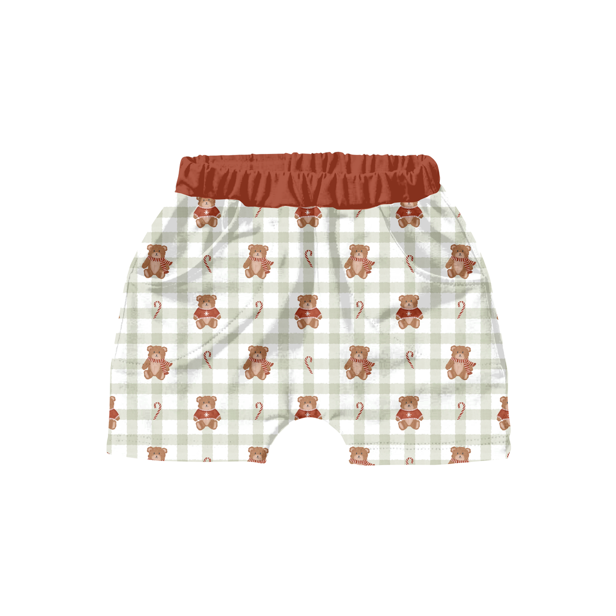Watercolor Winter Gingham Bears
