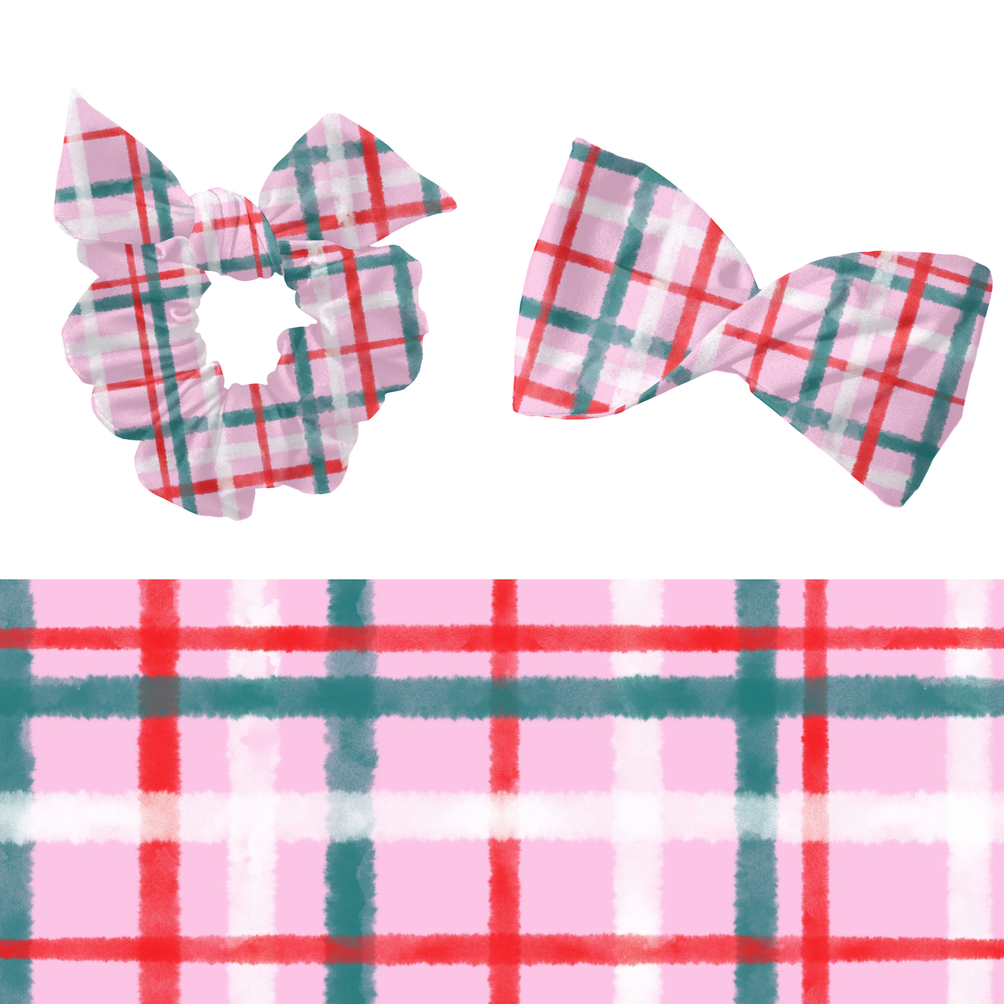 Pink Christmas Plaid Seamless Pattern