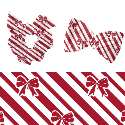 Christmas Bow Stripe Seamless Pattern
