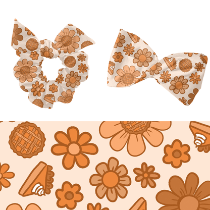 Thanksgiving pie Daisy Seamless pattern