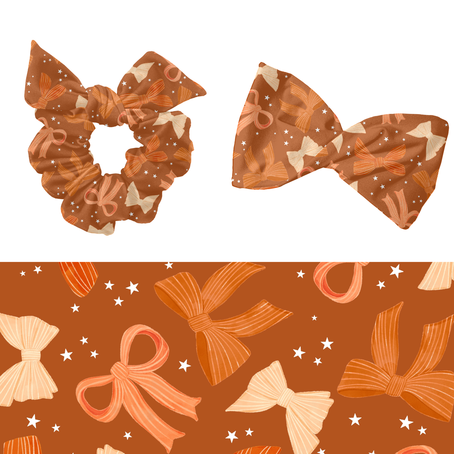 Trendy fall bows Seamless pattern