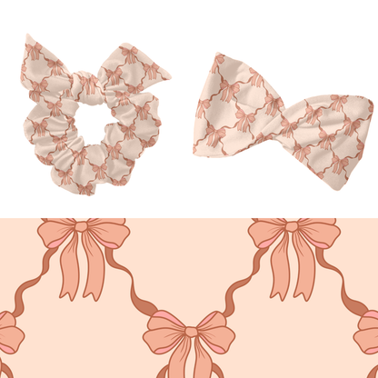 Neutral fall Coquette bows pattern