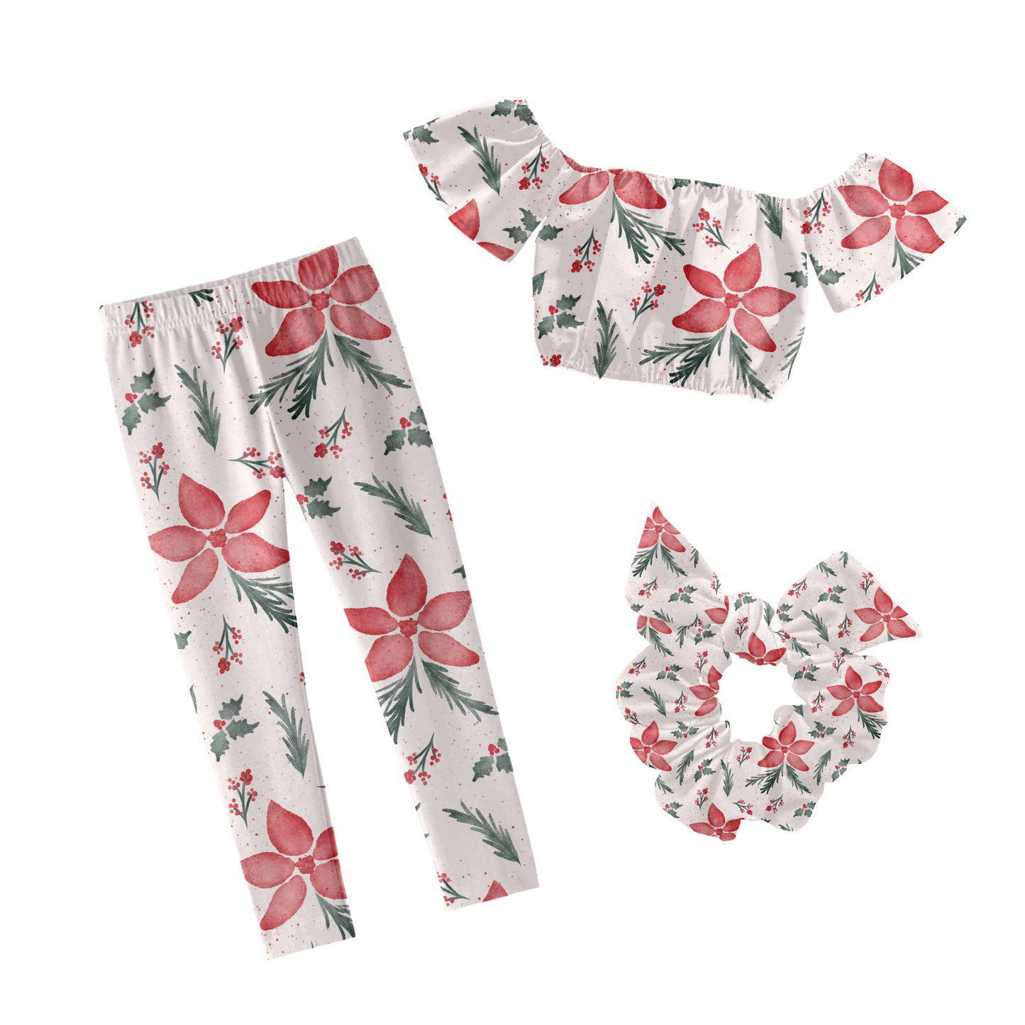 Watercolor Christmas floral Pattern