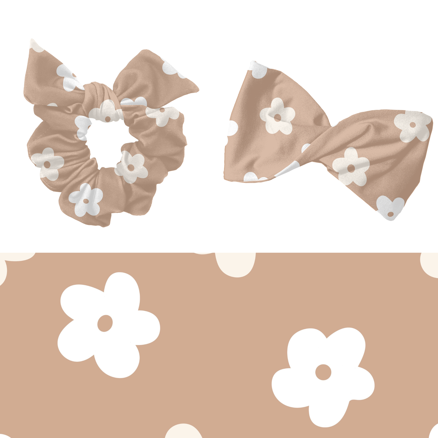 Neutral Minimal Boho Daisy Seamless Pattern