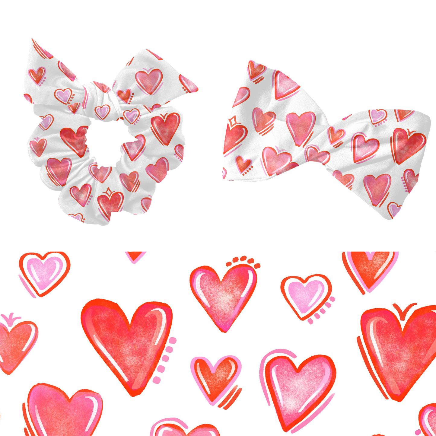 Watercolor Hearts Seamless Pattern