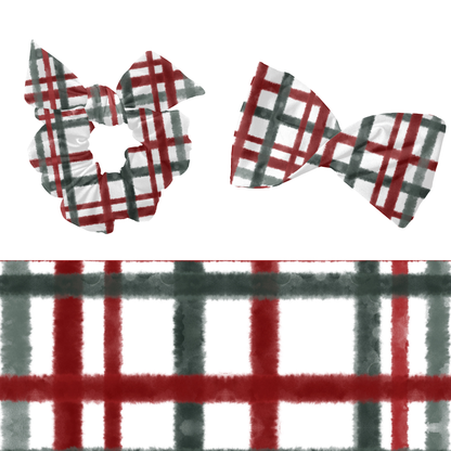 Christmas watercolor plaid Seamless Pattern