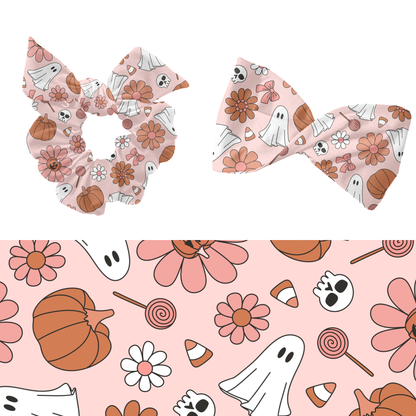 Pink Boho Halloween Seamless Pattern