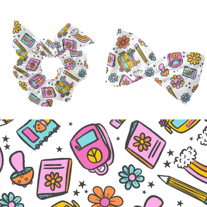 Trendy groovy school seamless Pattern