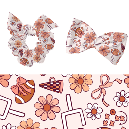 Girly bow Football Pattern