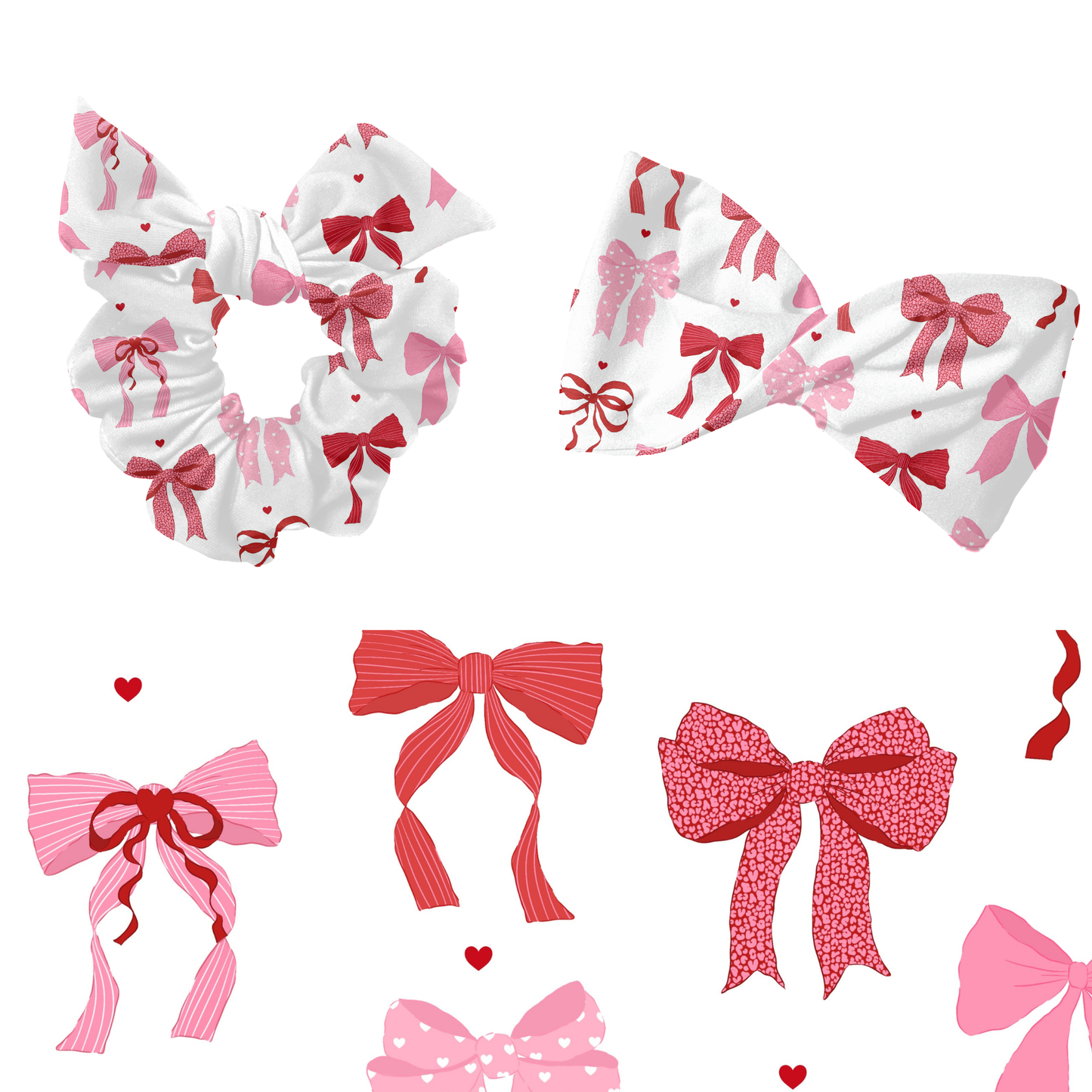 Valentine bow seamless pattern