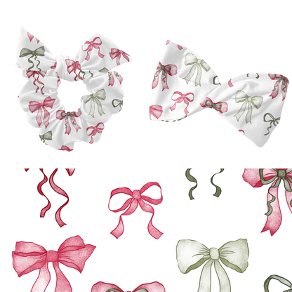 Christmas watercolor bow pattern