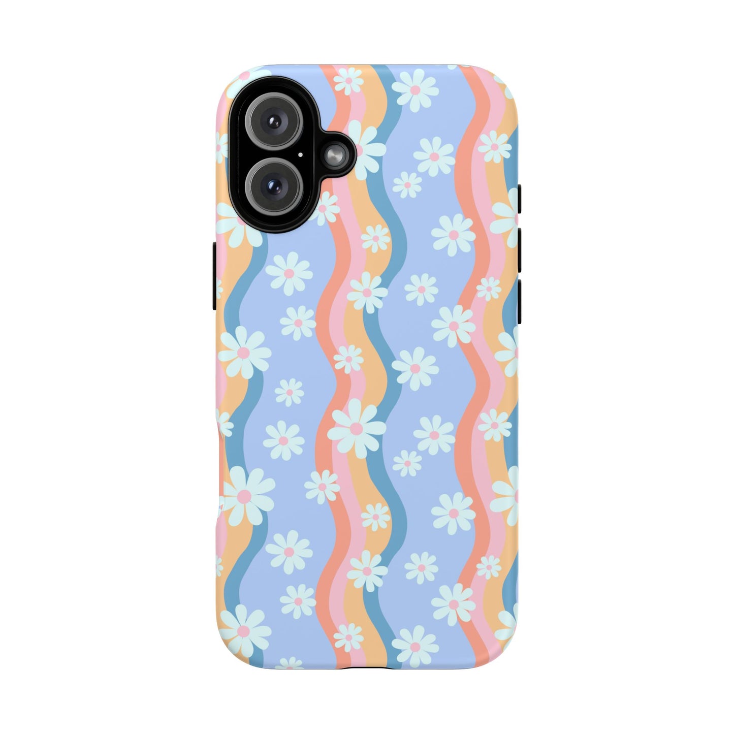 Blue Wavy Daisy Phone Case