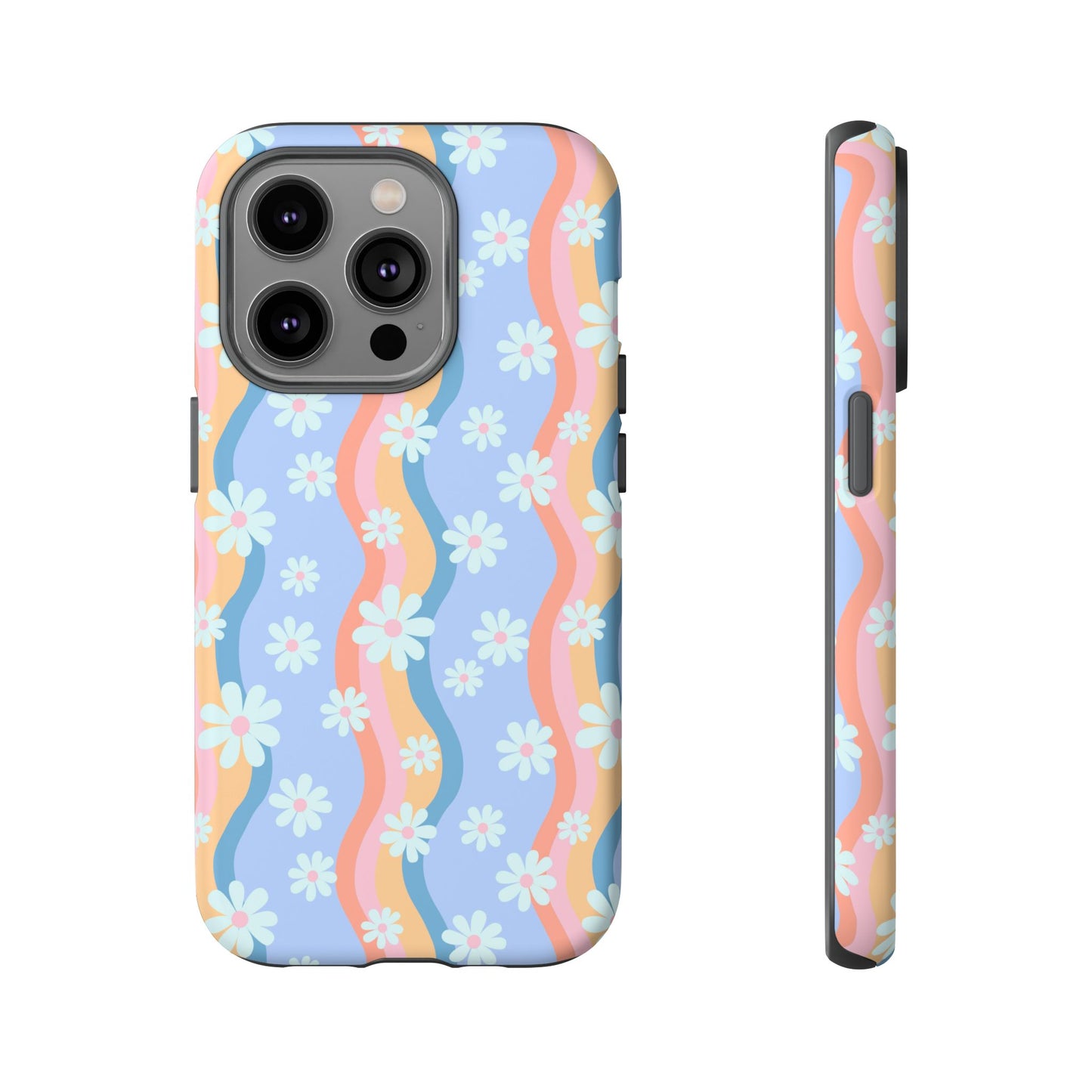 Blue Wavy Daisy Phone Case