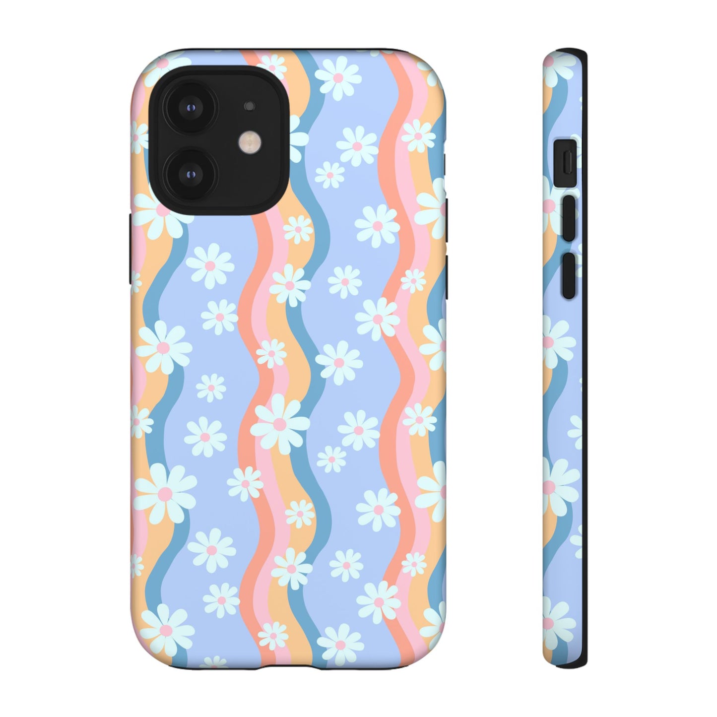 Blue Wavy Daisy Phone Case