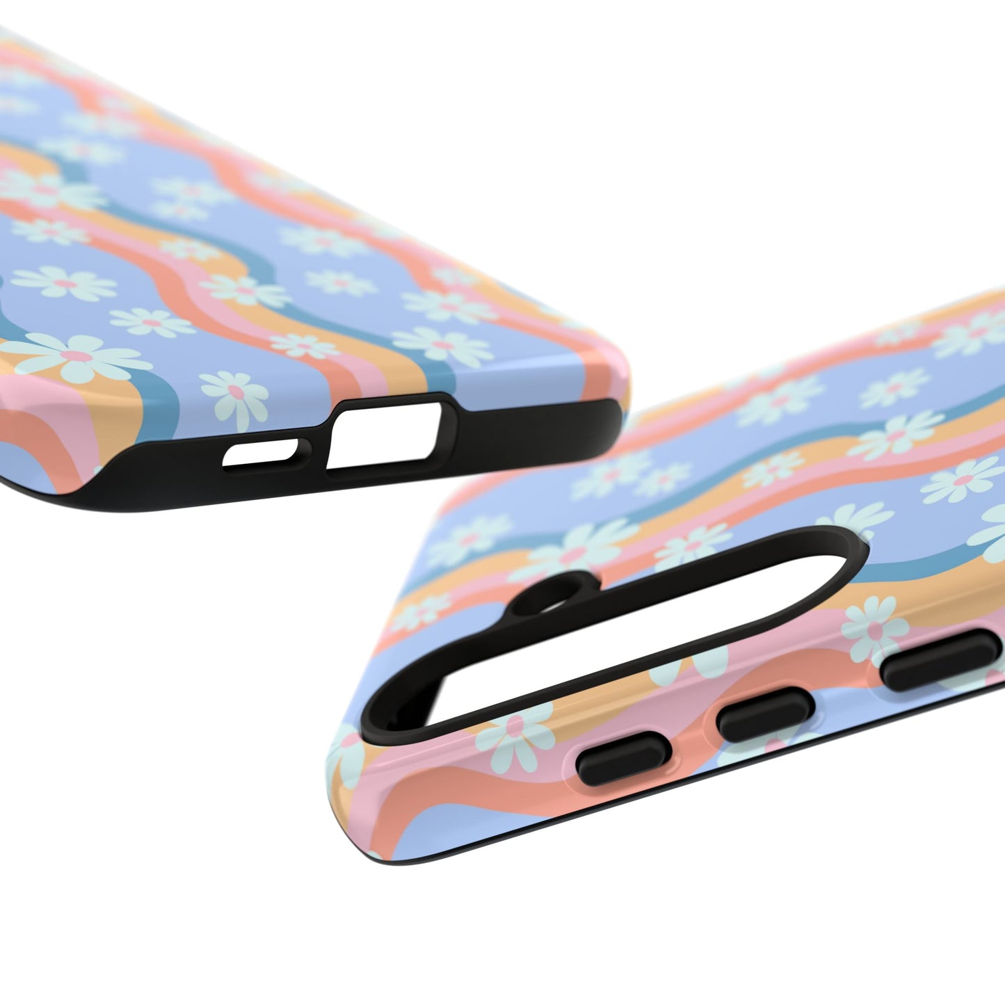 Blue Wavy Daisy Phone Case