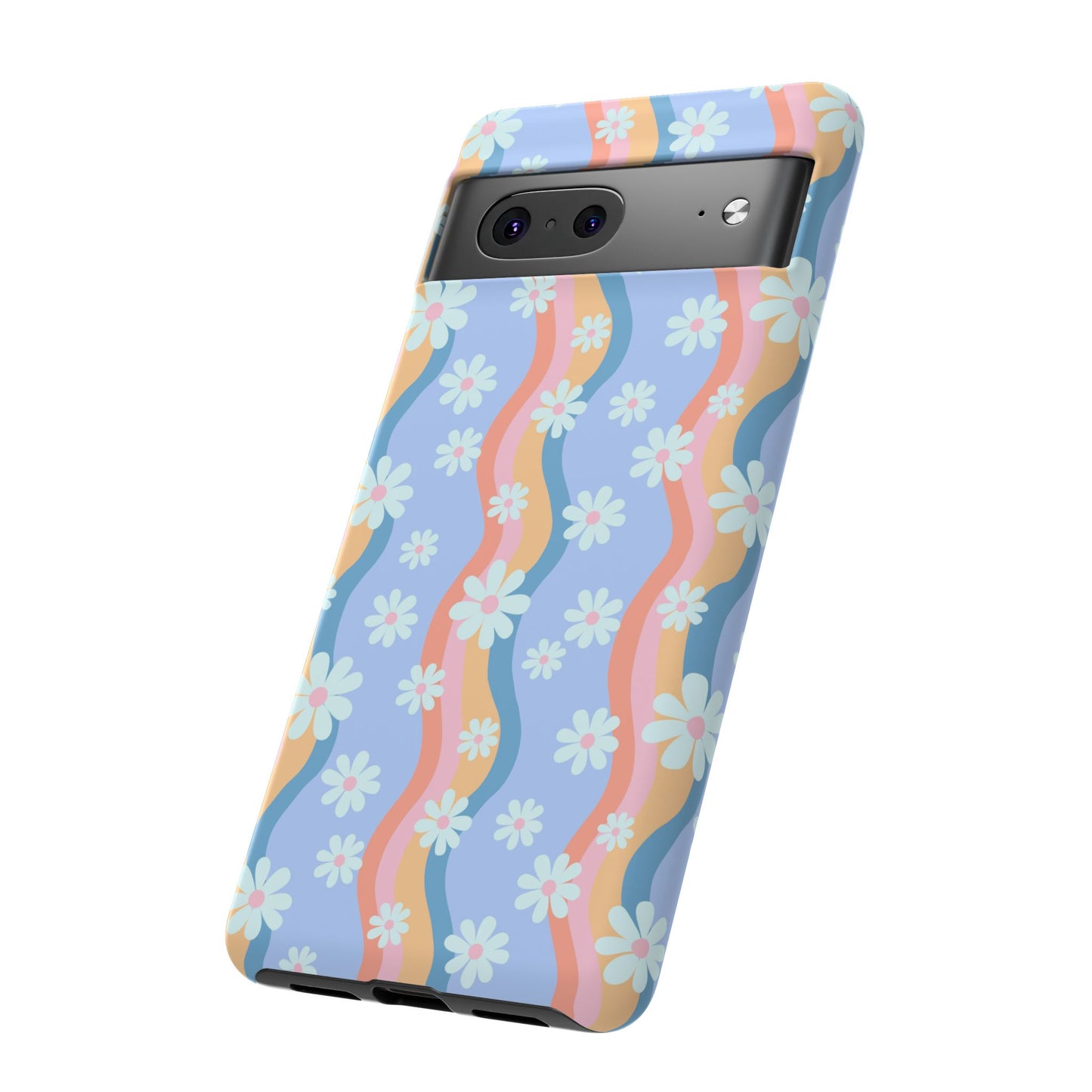 Blue Wavy Daisy Phone Case