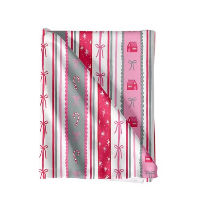 Preppy Christmas bow Stripe