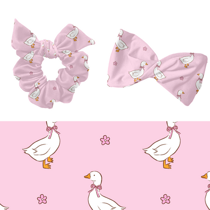 Pink Spring ducks Seamless pattern